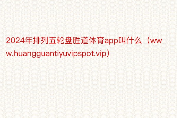 2024年排列五轮盘胜道体育app叫什么（www.huangguantiyuvipspot.vip）