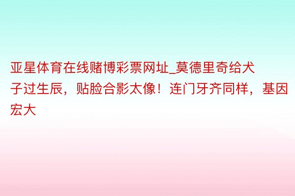 亚星体育在线赌博彩票网址_莫德里奇给犬子过生辰，贴脸合影太像！连门牙齐同样，基因宏大